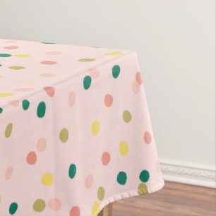 Niedlich Confetti Polka Dots Muster Pink Grün Tischdecke
