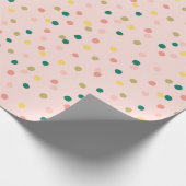 Niedlich Confetti Polka Dots Muster Schwarz Grün Geschenkpapier (Ecke)