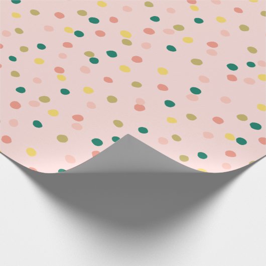 Niedlich Confetti Polka Dots Muster Schwarz Grün Geschenkpapier (Ecke)