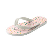 Niedlich Confetti Polka Dots Muster Schwarz Grün Kinderbadesandalen (Schrägansicht)