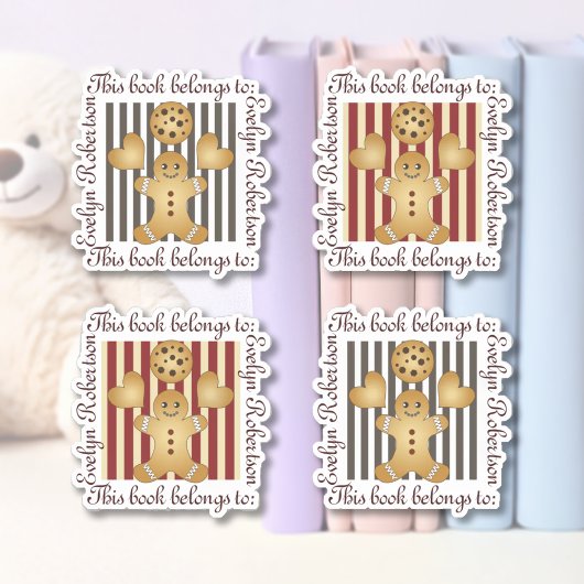 Niedlich Cookie Gingerbread Man Buchzeichen Aufkleber