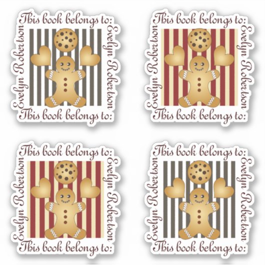 Niedlich Cookie Gingerbread Man Buchzeichen Aufkleber (Vorderseite)