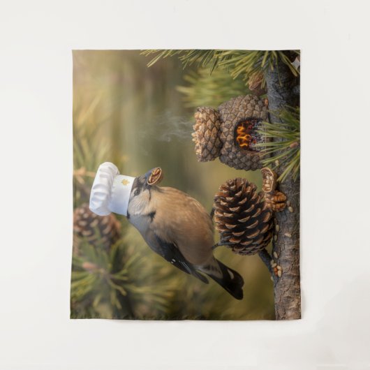 Niedlich Cooking Koch Nutcracker Bird Wandteppich (Vorderseite)