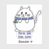 Niedlich Cooler Cat Cartoon Funny Kawaii Cat Lover Aufkleber (Blatt)