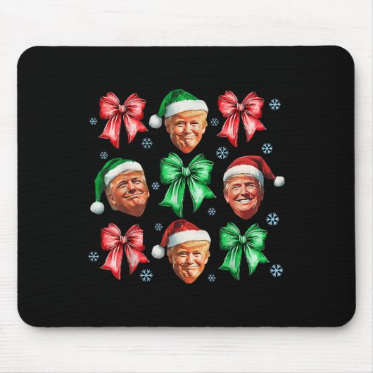Niedlich Coquette Bow Christmas Donald Trump 2024 Mousepad (Vorne)