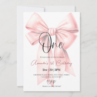 Niedlich Coquette Bow Girl Birthday Einladung