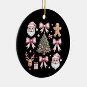 Niedlich Coquette Bow Pink Weihnachtsbaum Santa Gi Keramik Ornament (Rechts)