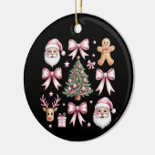 Niedlich Coquette Bow Pink Weihnachtsbaum Santa Gi Keramik Ornament (Links)