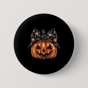 Niedlich Coquette Bow Pumpkin Halloween Women Spoo Button