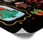 Niedlich Coquette Bow Weihnachtsmann Snowman Vinta Poster (Ecke)