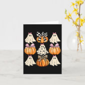 Niedlich Coquette Bows Ghost Pumpkin Saison Hallow Karte (Gelbe Blume)