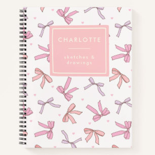 Niedlich Coquette Bows Pink Personalisiert Sketchb Notizblock