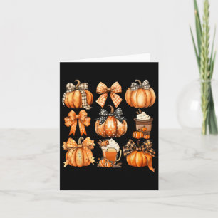 Niedlich Coquette Bows Pumpkin Gewürzkaffee Latte Karte