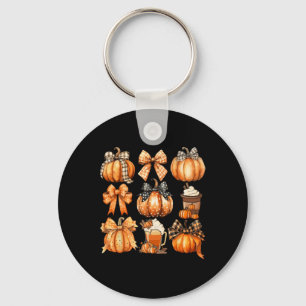 Niedlich Coquette Bows Pumpkin Gewürzkaffee Latte Schlüsselanhänger