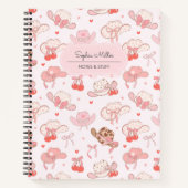 Niedlich Coquette Cowgirl Hat Cherry Bow Monogram Notizblock (Vorderseite)