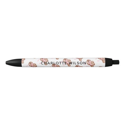Niedlich Coquette Cowgirl Hut mit Bow Script Name Kugelschreiber (Vorderseite)