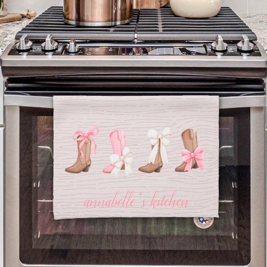 Niedlich Coquette Cowgirl Stiefel Personalisiert Geschirrtuch