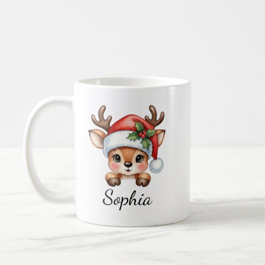 Niedlich Coquette Floral Weihnachts-Reindeer Kaffeetasse (Links)