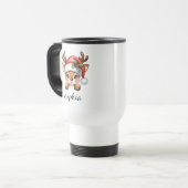 Niedlich Coquette Floral Weihnachts-Reindeer Reisebecher (Vorderseite Links)