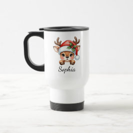 Niedlich Coquette Floral Weihnachts-Reindeer Reisebecher