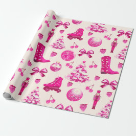 Niedlich Coquette Girly Preppy Pink Weihnachten Geschenkpapier