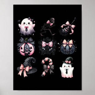 Niedlich Coquette Halloween Bows Black Pink Hallow Poster