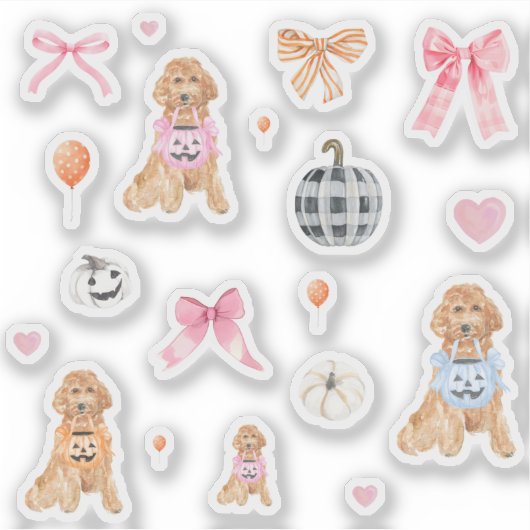 Niedlich Coquette Halloween Pumpkins Aufkleber (Vorderseite)