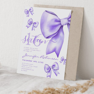 Niedlich Coquette Lila Bow Sweet 16 Einladung