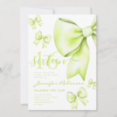 Niedlich Coquette Lime Green Bow Sweet 16 Einladung (Vorderseite)