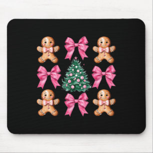 Niedlich Coquette Pink Bow Xmas Gingerbread Mann C Mousepad