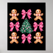 Niedlich Coquette Pink Bow Xmas Gingerbread Mann C Poster (Vorne)