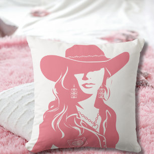 Niedlich Coquette Pink Cowgirl Western Chic Kissen