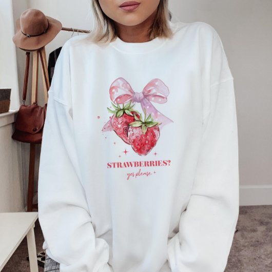 Niedlich Coquette Rosa Erdbeere Lover Grafik Sweatshirt