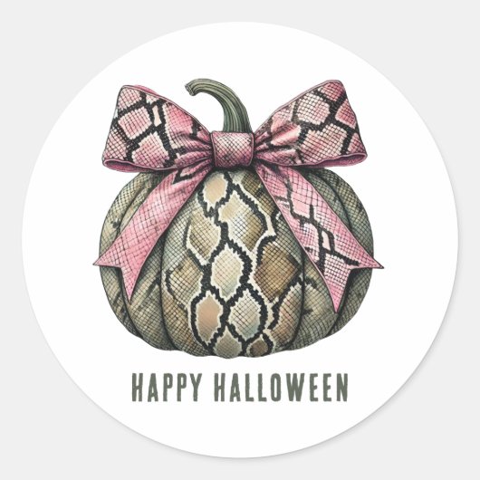 Niedlich Coquette Snake Skin Pumpkin Bow Sticker (Vorderseite)