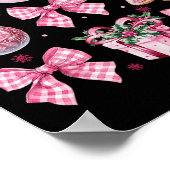 Niedlich Coquette Weihnachten Pink Bows Santa Ging Poster (Ecke)