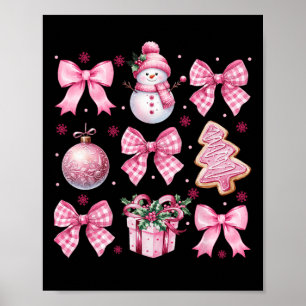 Niedlich Coquette Weihnachten Pink Bows Santa Ging Poster