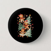 Niedlich Coquette Xmas Gingerbrei Mann Bow Weihnac Button (Vorderseite)
