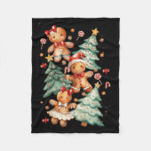 Niedlich Coquette Xmas Gingerbrei Mann Bow Weihnac Fleecedecke (Vorderseite)