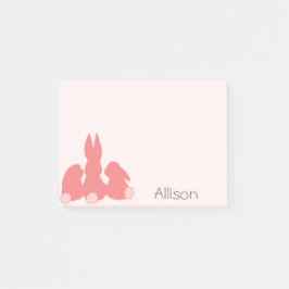 Niedlich Coral Bunnies | Personalisierte Post-it®- Post-it Klebezettel