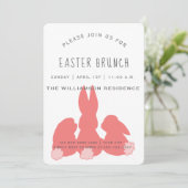 Niedlich Coral Oaster Bunnies | Einladung von Brun (Stehend Vorderseite)