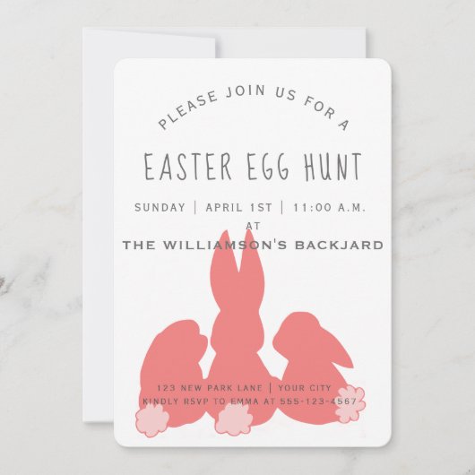 Niedlich Coral Oaster Bunnies | Einladung zur Eize (Vorderseite)