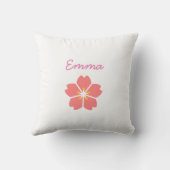 Niedlich Coral Pink Cherry Blossom Blume Baby Kissen (Rückseite)
