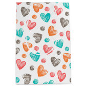 Niedlich Coral Red Pink Aqua Mittlere Geschenktüte (Vorderseite)