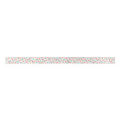 Niedlich Coral Red Pink Aqua Satinband (Vorderseite)