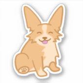 Niedlich Corgi Aufkleber (Vorderseite)