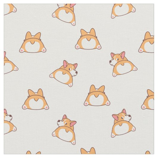 Niedlich Corgi Behinds Pattern Stoff (Nahaufnahme)