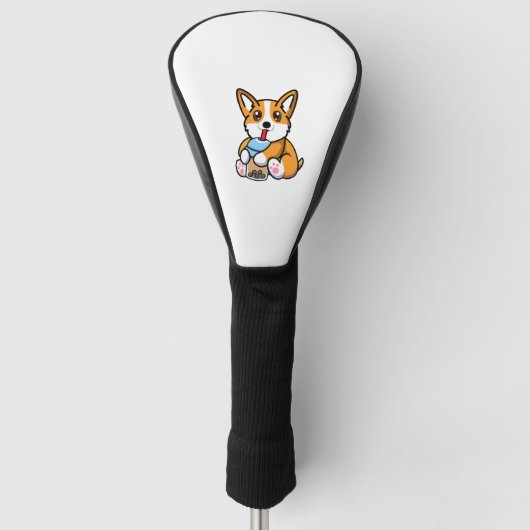 Niedlich Corgi Boba Golf Headcover (Vorderseite)