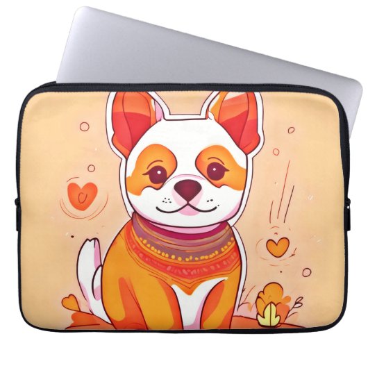 Niedlich Corgi Cartoon Laptopschutzhülle (Vorderseite)
