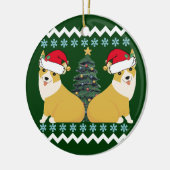 Niedlich Corgi Christmas Santa Keramik Ornament (Links)