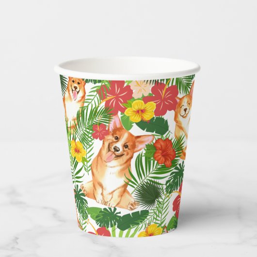Niedlich Corgi Colorful Pappbecher (Vorderseite)
